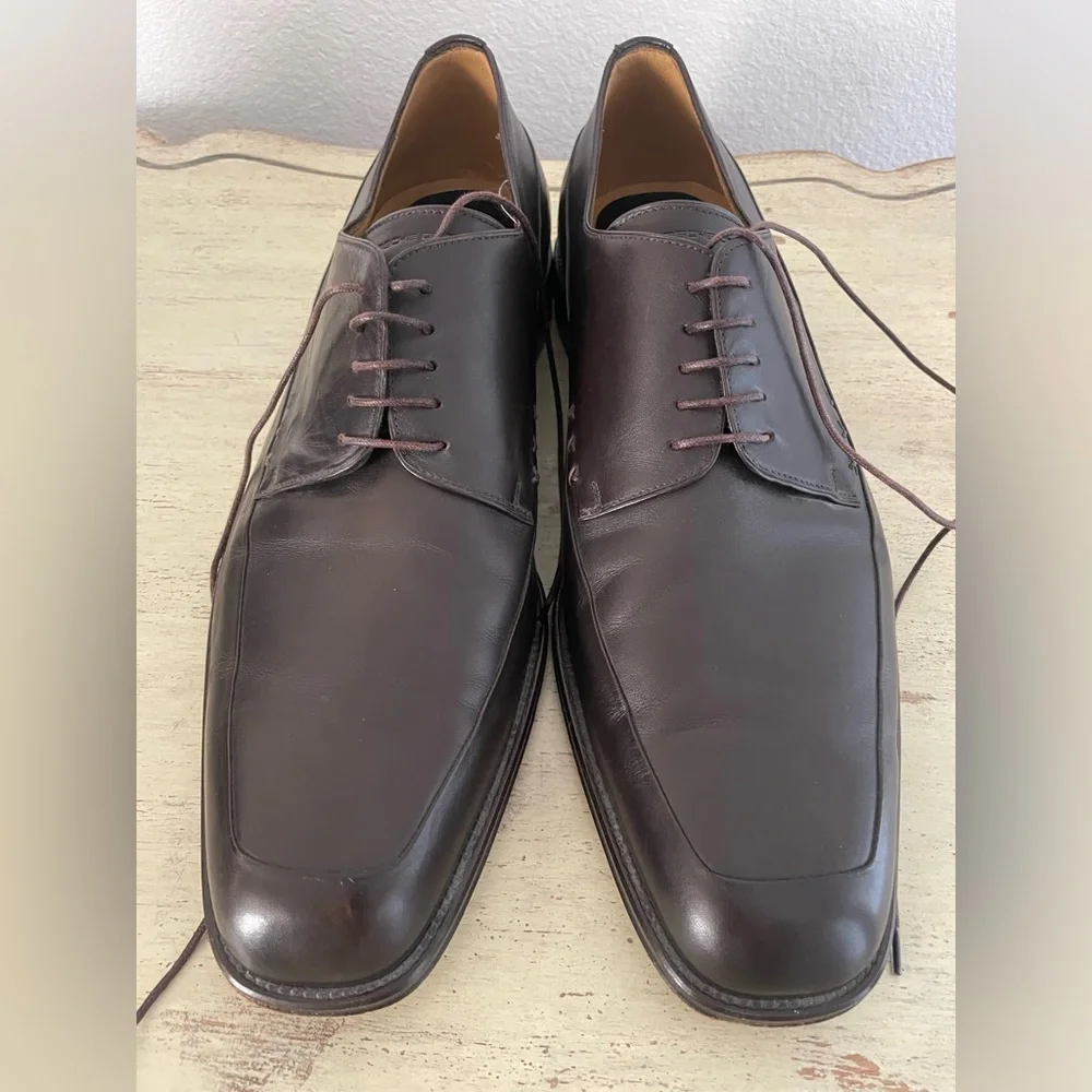 Porsche Design Made in Italy Leather Square Toe‎ Derby in Chocolate Size 11 2 E